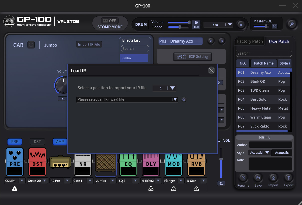 GP-100VT エディティング・ソフトウェア